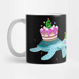 Turtle 6th Birthday 6 Years Old Turtles Reptiles Testudines Mug